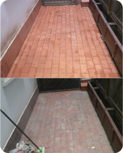 Limpeza de terraza realizado por limpiezas Marcos MR, tu empresa de limpieza en granada de confianza